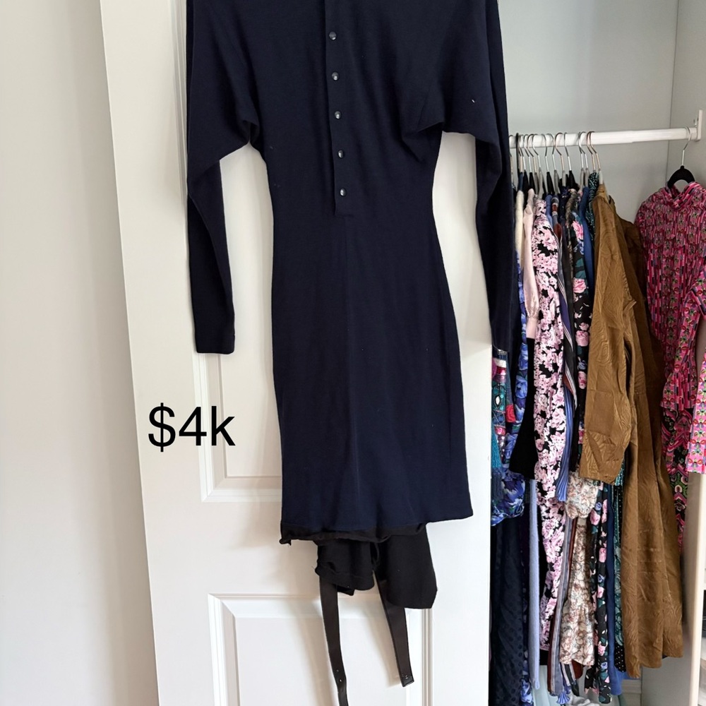 Alaia Midnight Blue Long Sleeve Dress